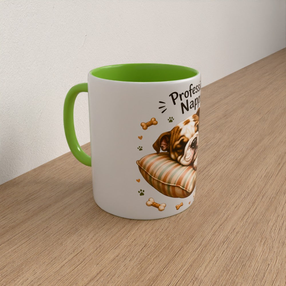 Personalised British bulldog mug | choose handle/interiour colour