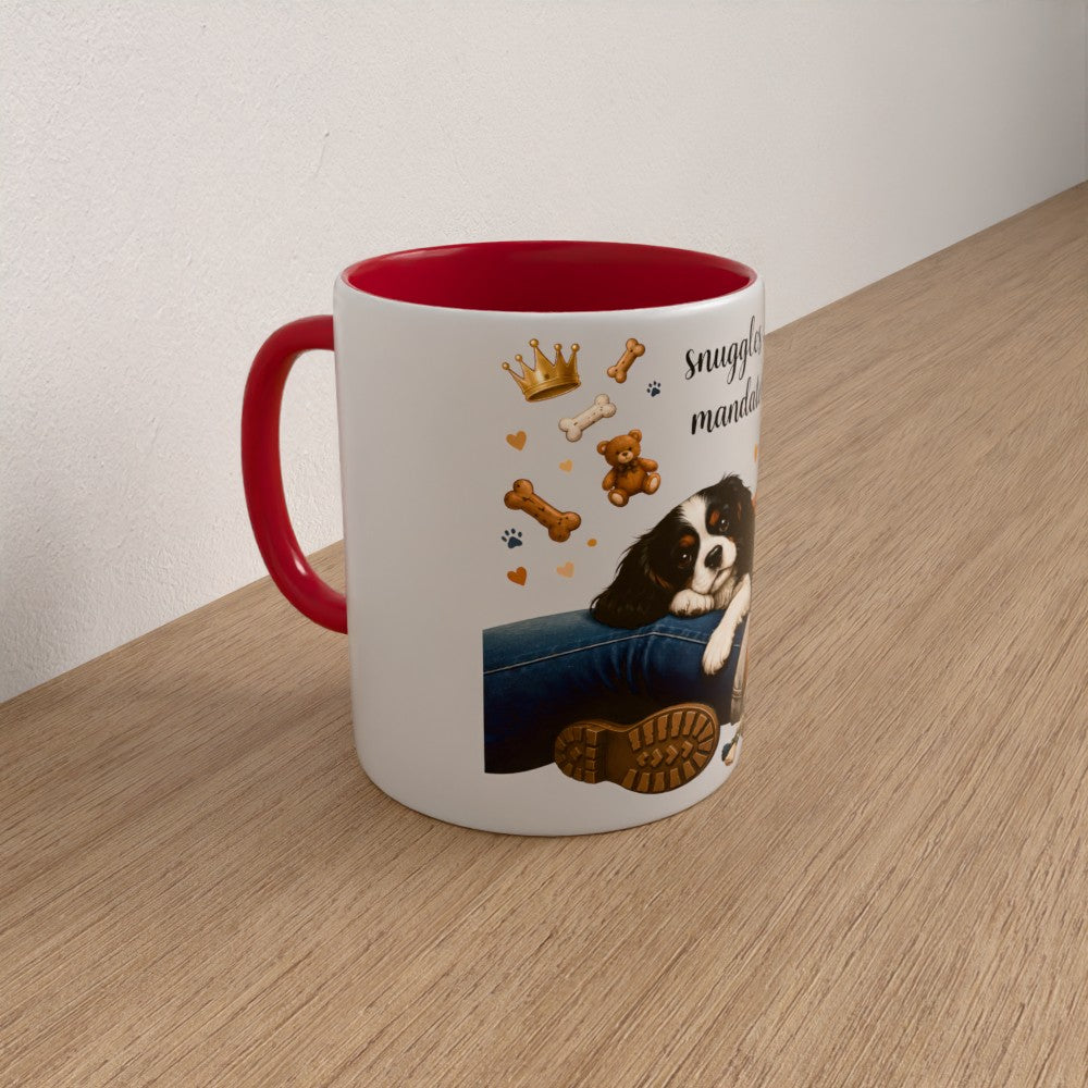 Personalised cavalier King Charles spaniel mug | choose coat & handle/interiour colour