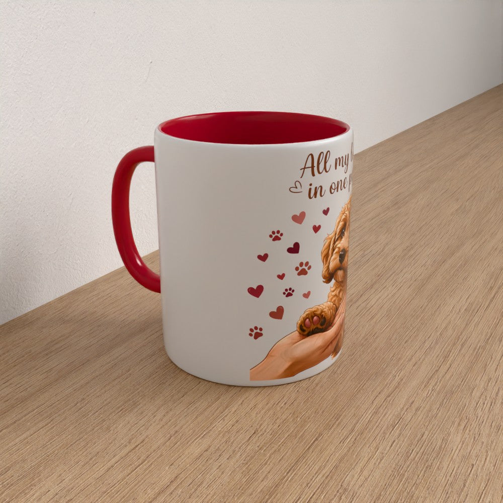 Personalised cockapoo mug |choose coat & handle/interiour colour