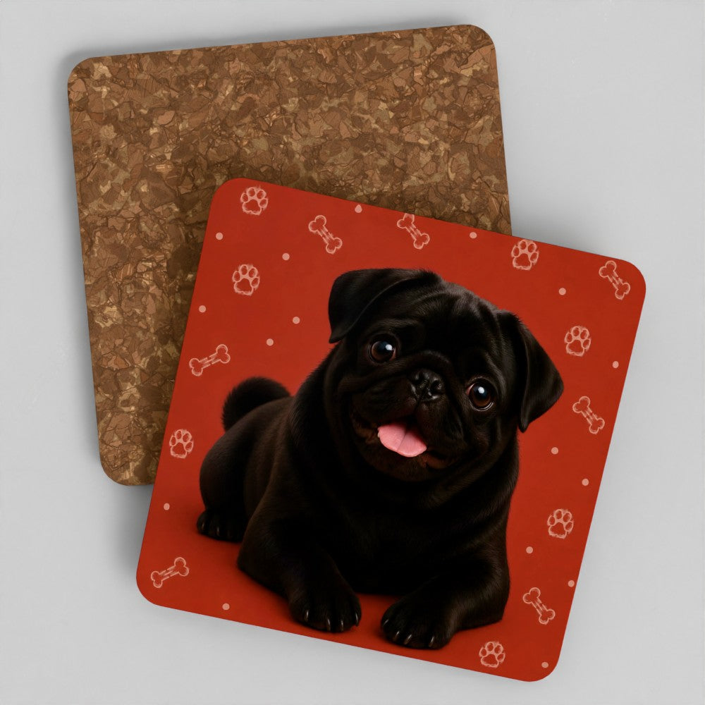 Pug cork coaster