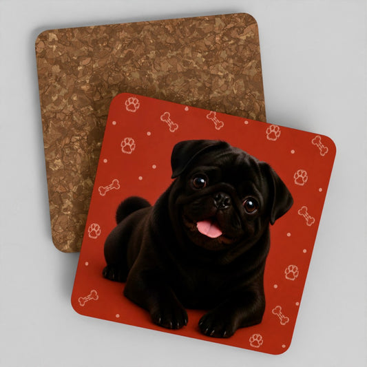 Pug cork coaster