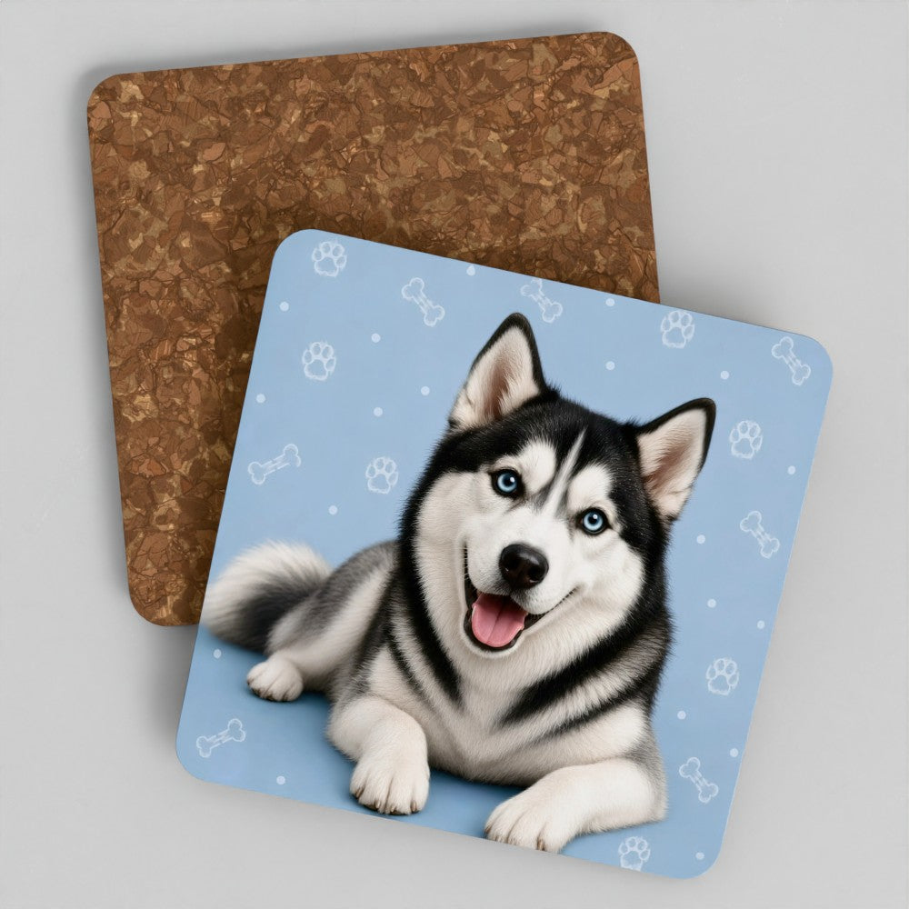 Husky cork coaster