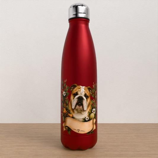 Personalised British bulldog water bottle
