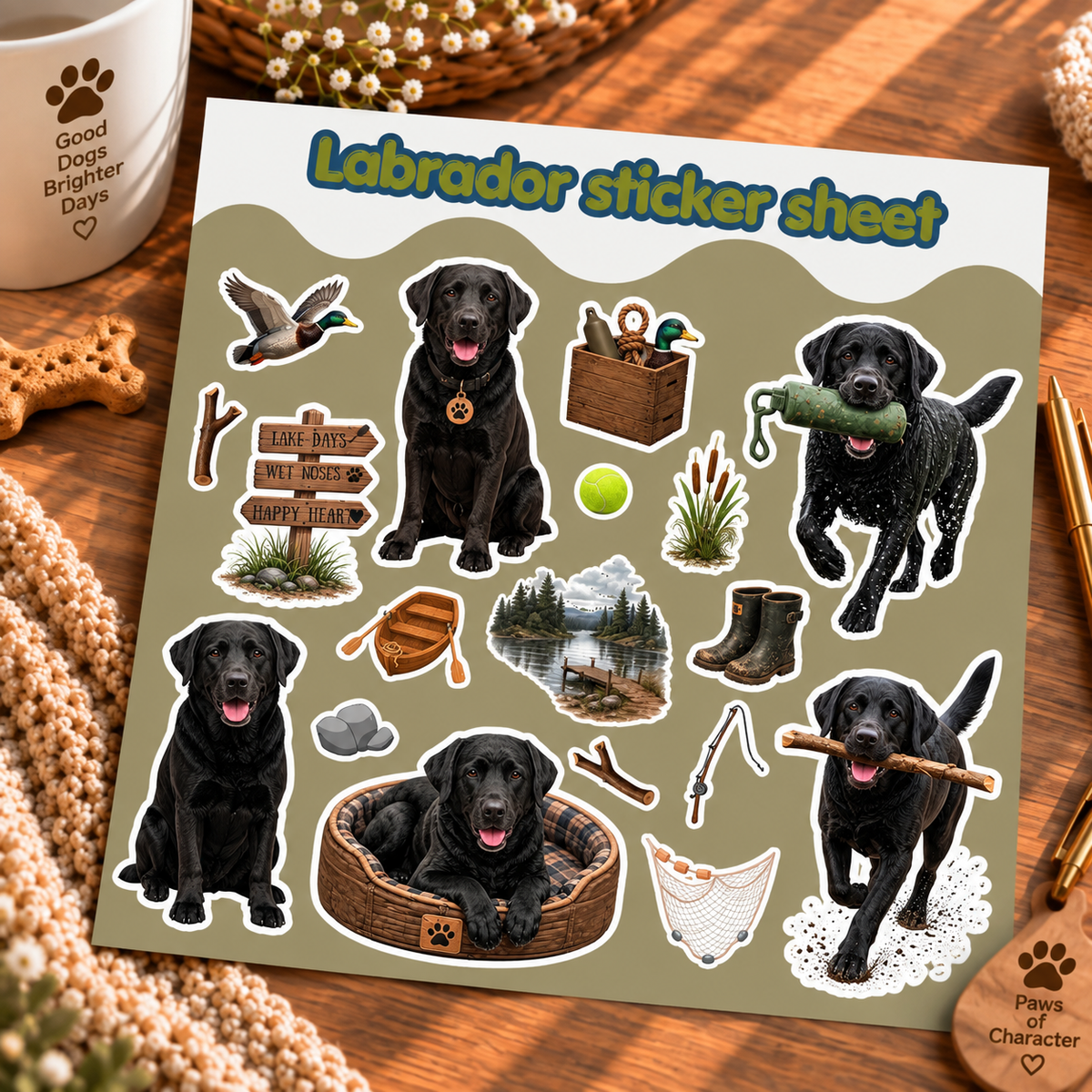 Premium Labrador vinyl kiss-cut stickers