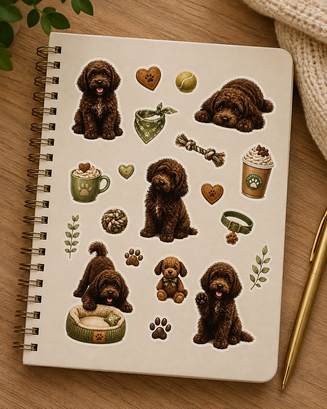 Cockapoo vinyl kiss-cut stickes