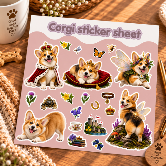 Premium Corgi vinyl kiss-cut stickers
