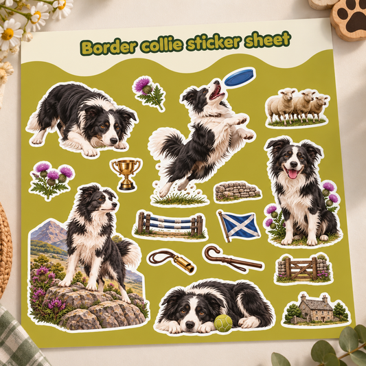Premium Border collie vinyl kiss-cut stickers