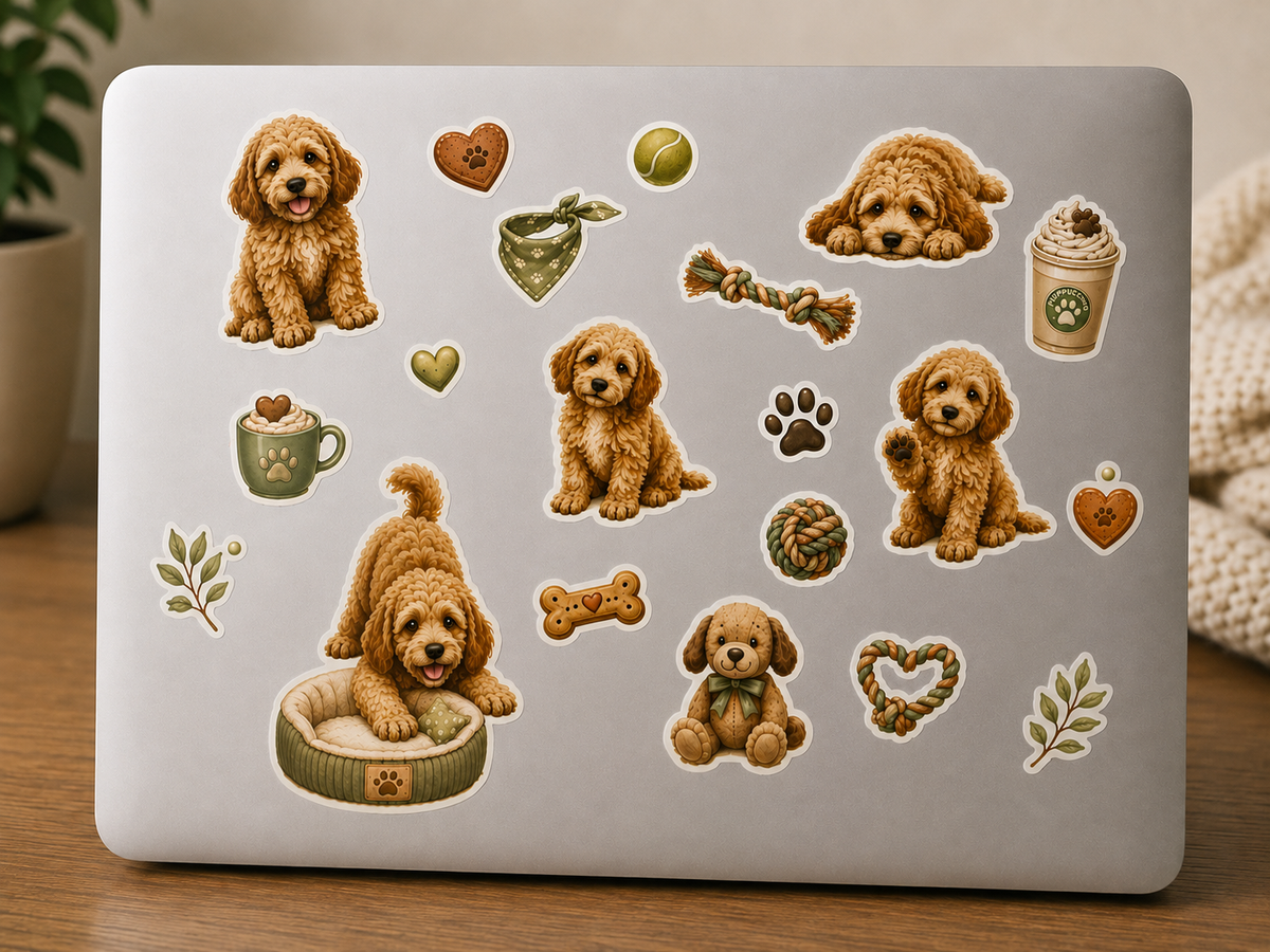 Cockapoo vinyl kiss-cut stickes