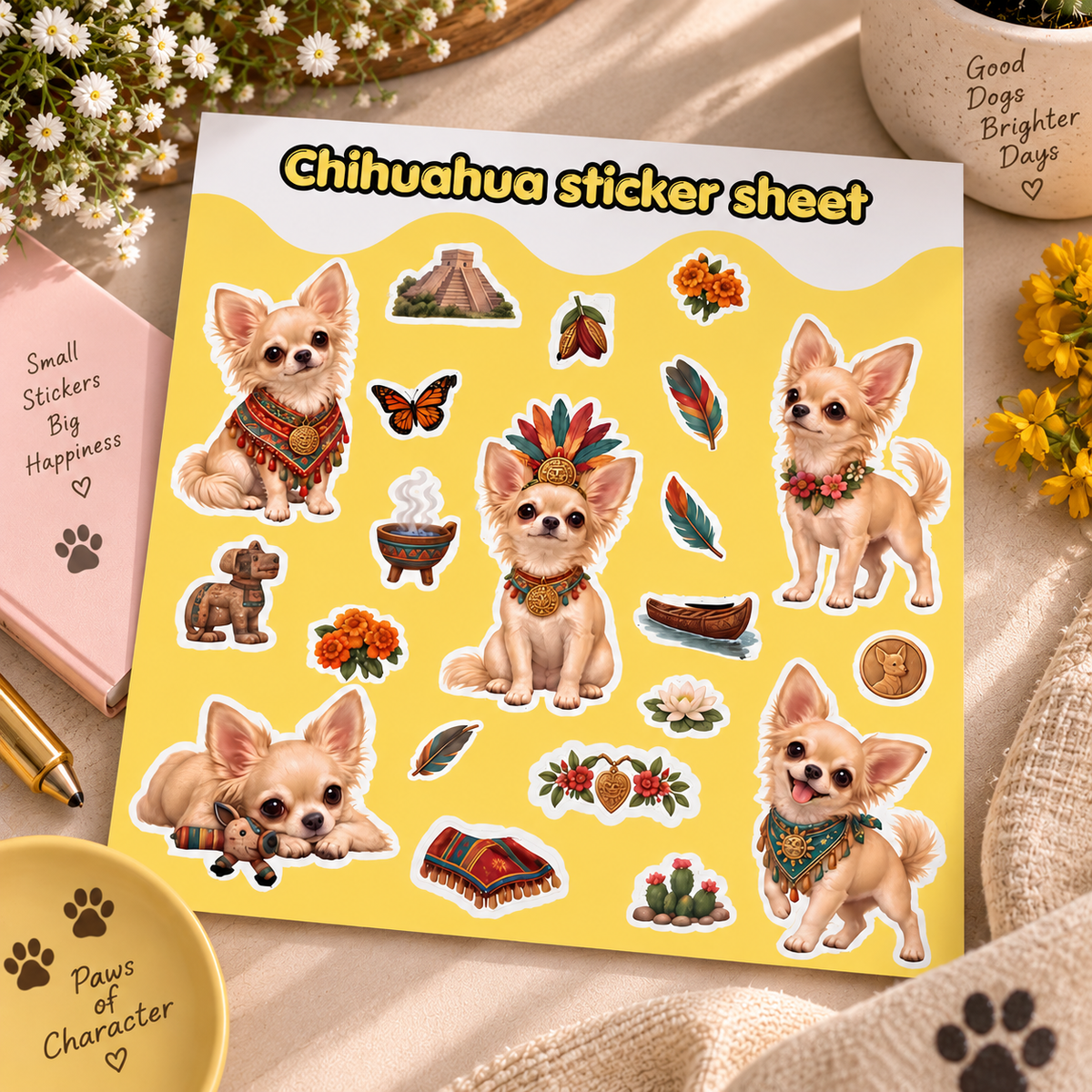 Premium Chihuahua vinyl kiss-cut stickers