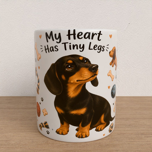 Personalised dachshund mug | | choose coat & handle/interiour colour