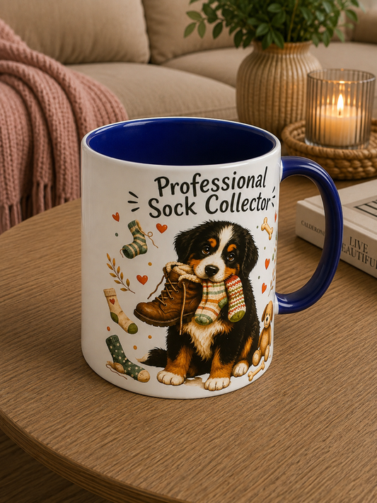 Personalised Bernese mountain dog mug | choose handle/interiour colour
