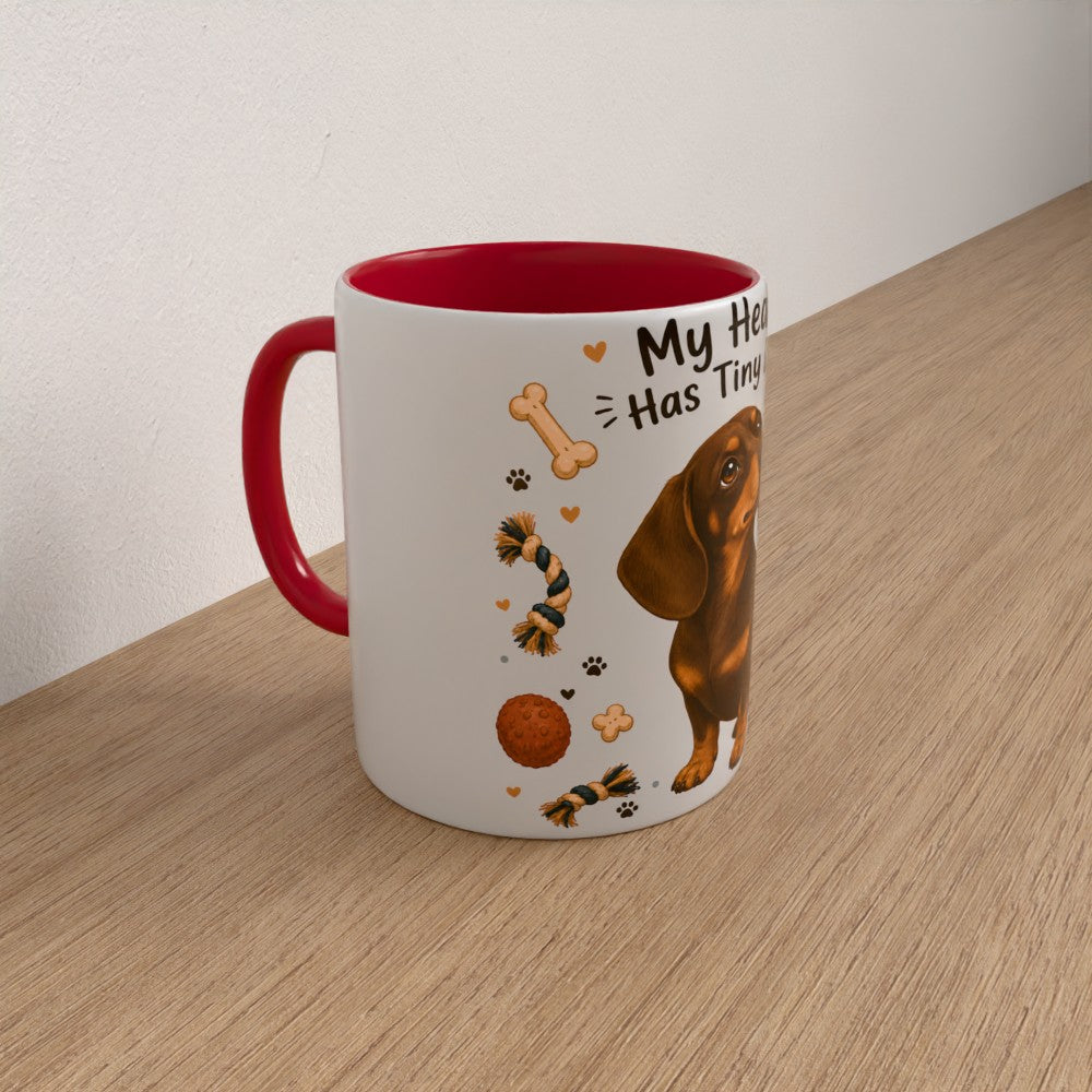 Personalised dachshund mug | | choose coat & handle/interiour colour