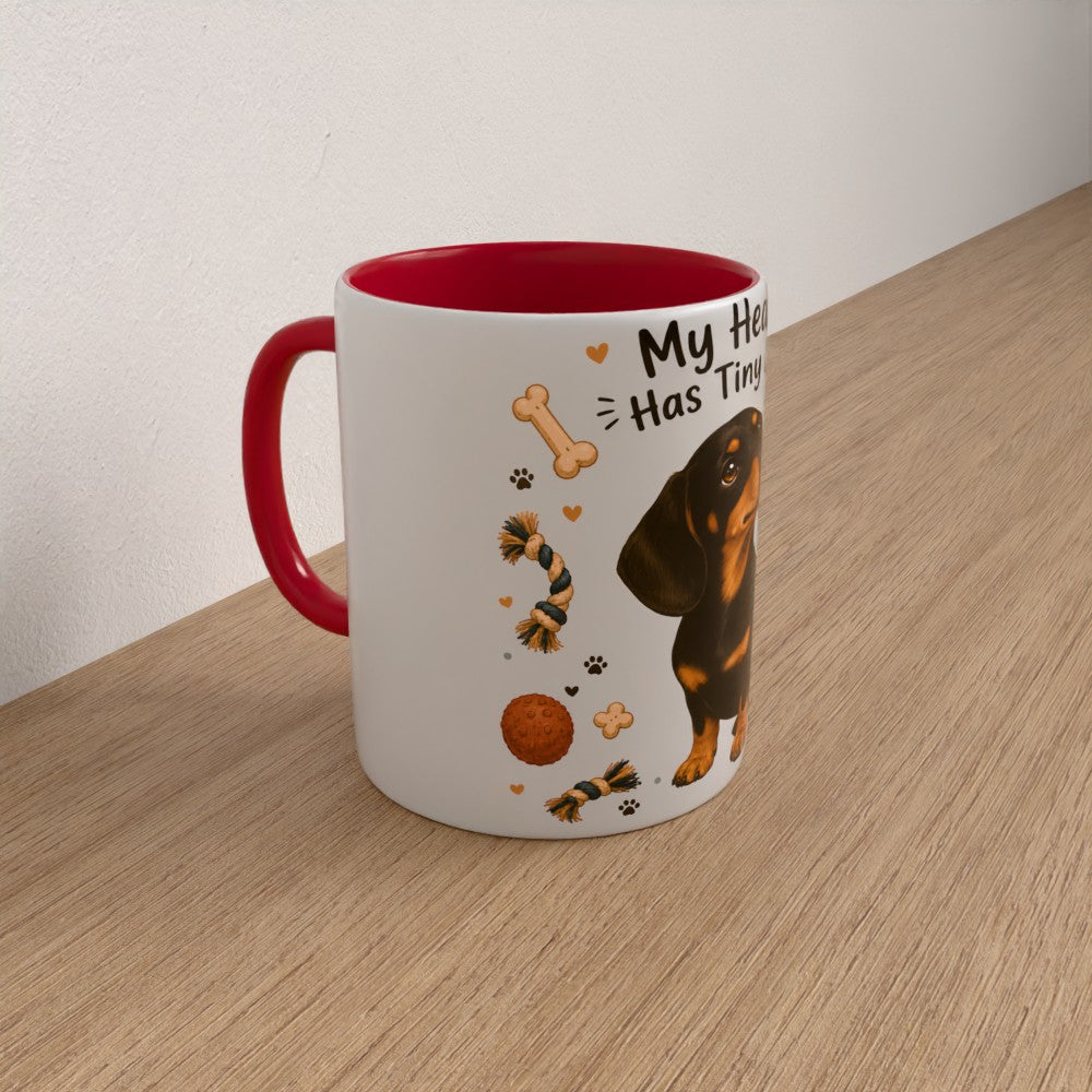 Personalised dachshund mug | | choose coat & handle/interiour colour