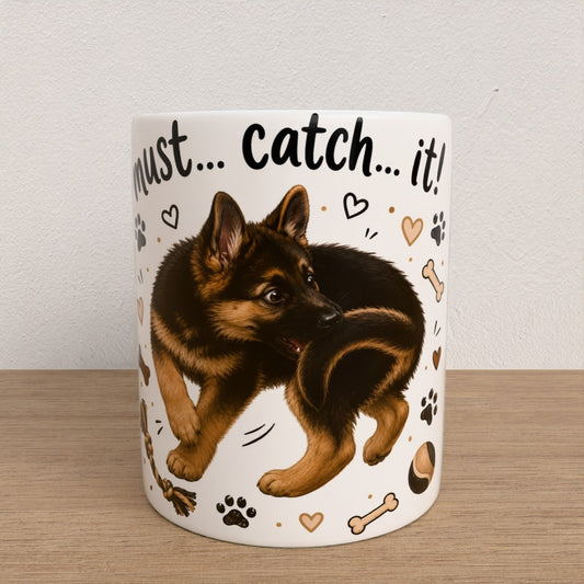 German Shepard coffee mug | choose handle/interiour colour