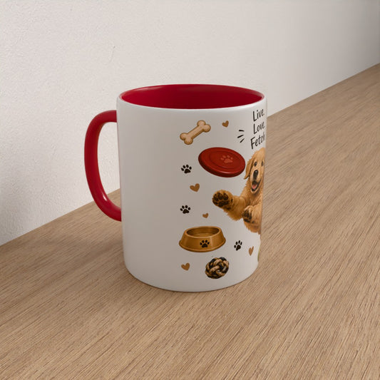 Personalised Golden retriever mug  | choose coat & handle/interiour colour