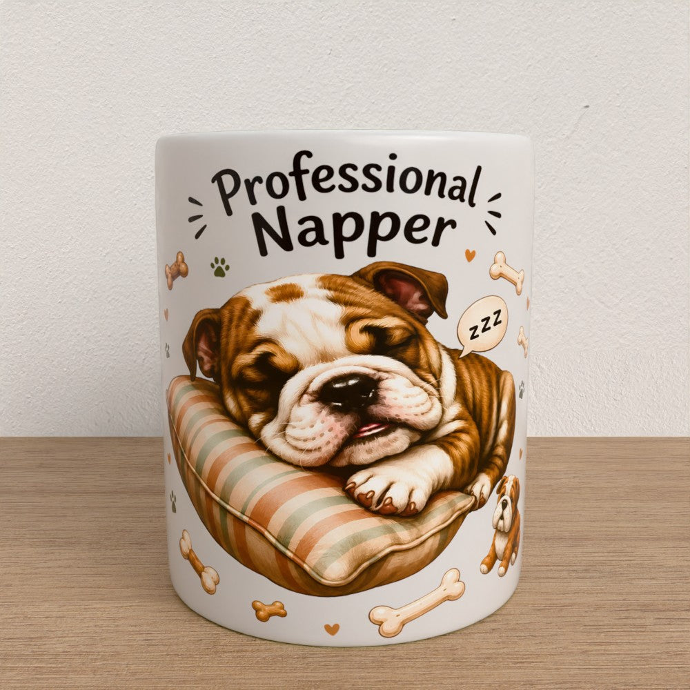 Personalised British bulldog mug | choose handle/interiour colour