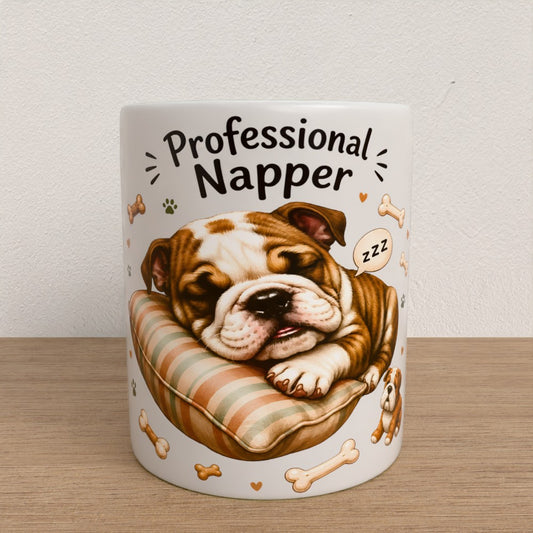 Personalised British bulldog mug | choose handle/interiour colour