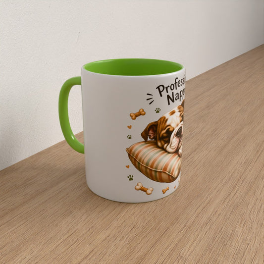 Personalised British bulldog mug | choose handle/interiour colour