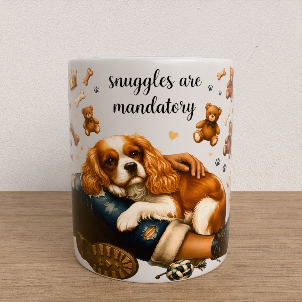 Personalised cavalier King Charles spaniel mug | choose coat & handle/interiour colour