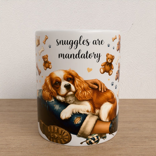 Personalised cavalier King Charles spaniel mug | choose coat & handle/interiour colour