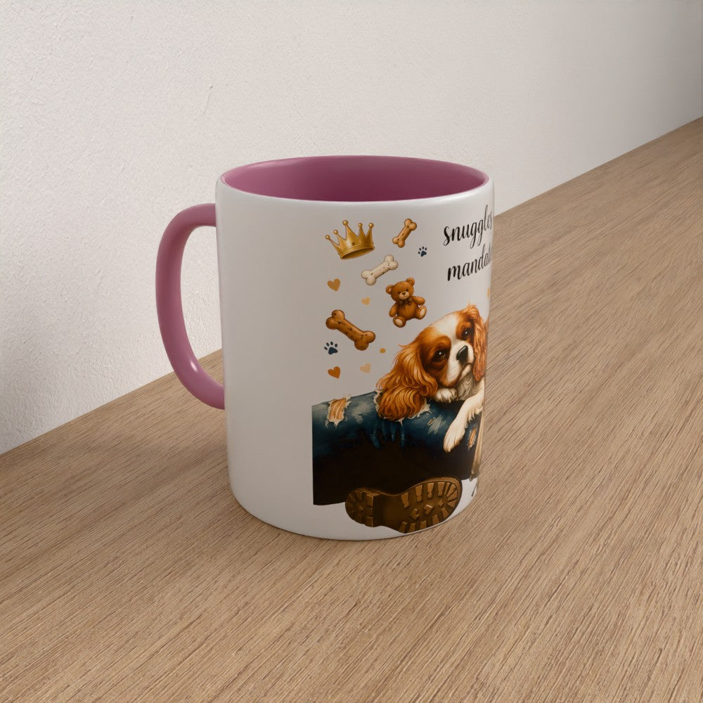 Personalised cavalier King Charles spaniel mug | choose coat & handle/interiour colour