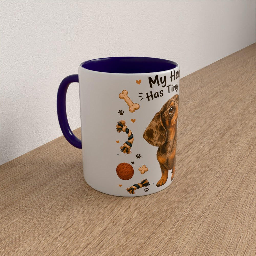 Personalised dachshund mug | | choose coat & handle/interiour colour
