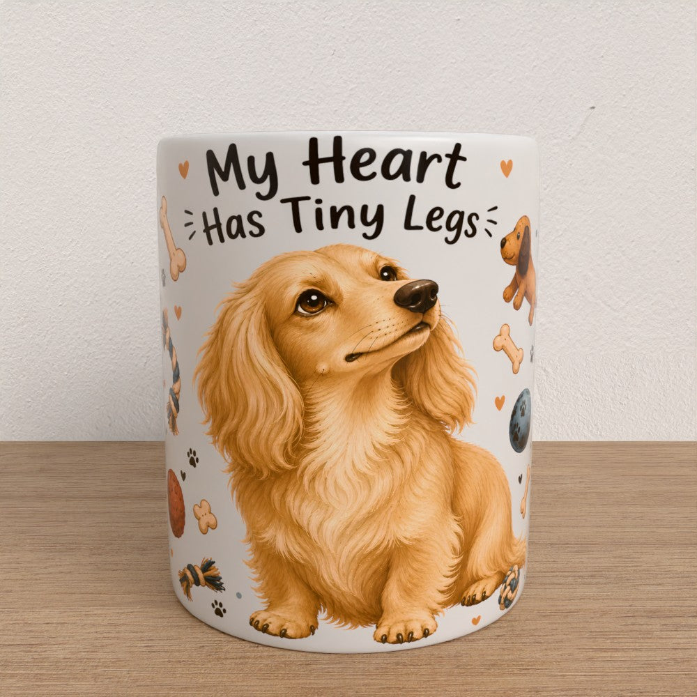 Personalised dachshund mug | | choose coat & handle/interiour colour