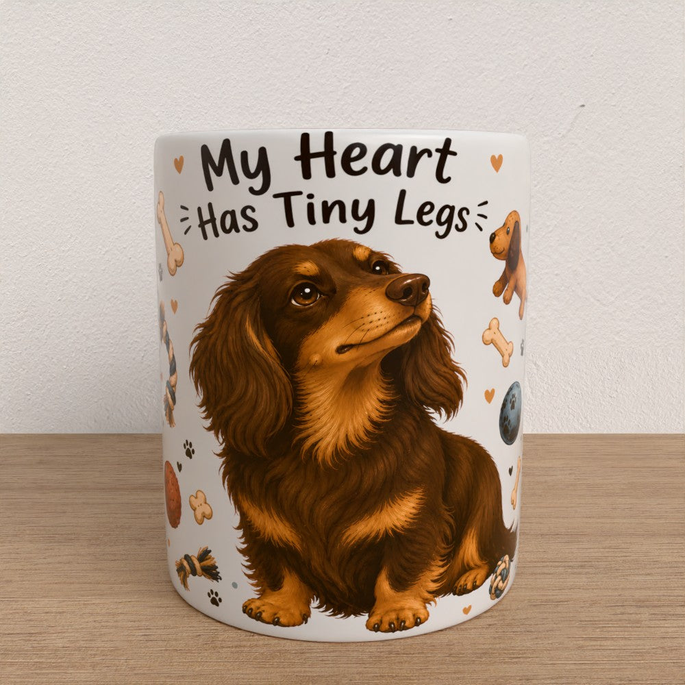 Personalised dachshund mug | | choose coat & handle/interiour colour