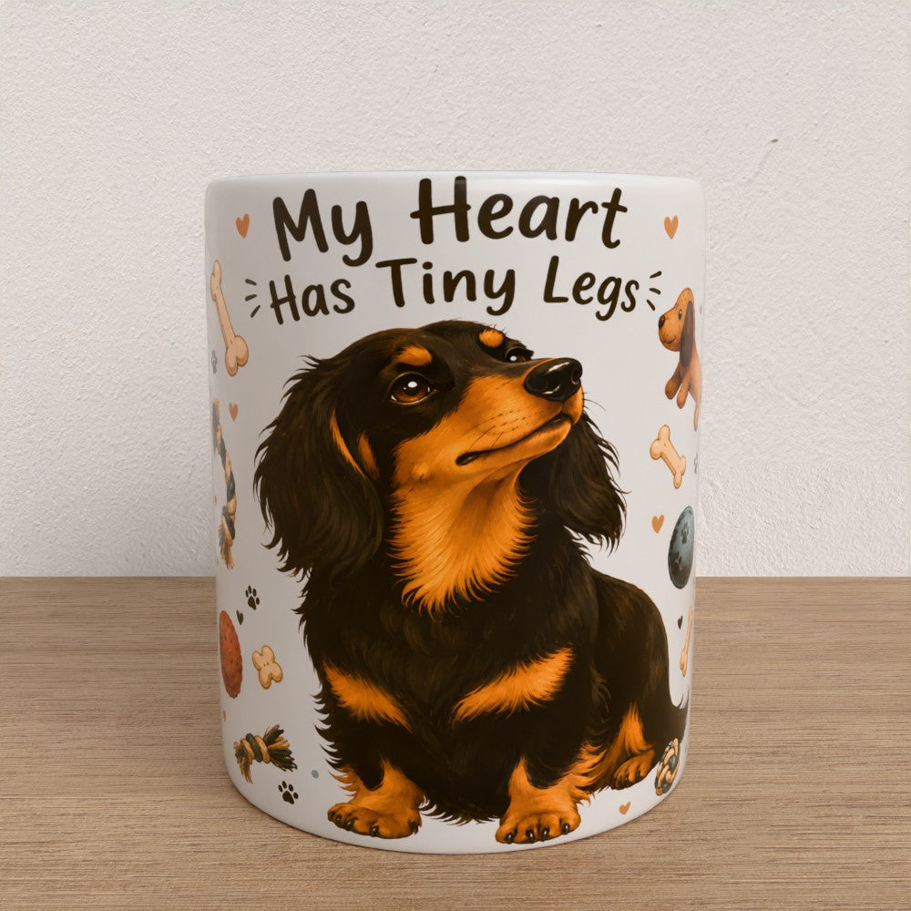 Personalised dachshund mug | | choose coat & handle/interiour colour