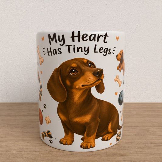 Personalised dachshund mug | | choose coat & handle/interiour colour