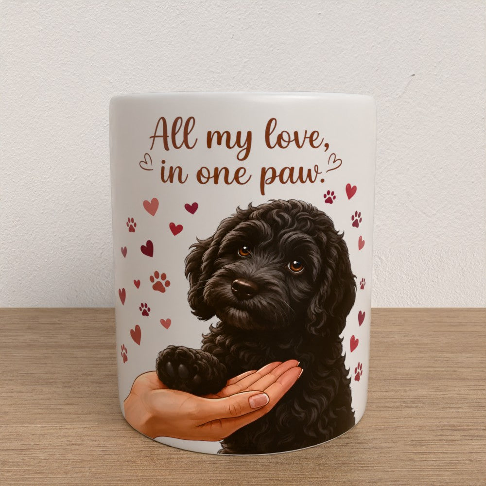 Personalised cockapoo mug |choose coat & handle/interiour colour