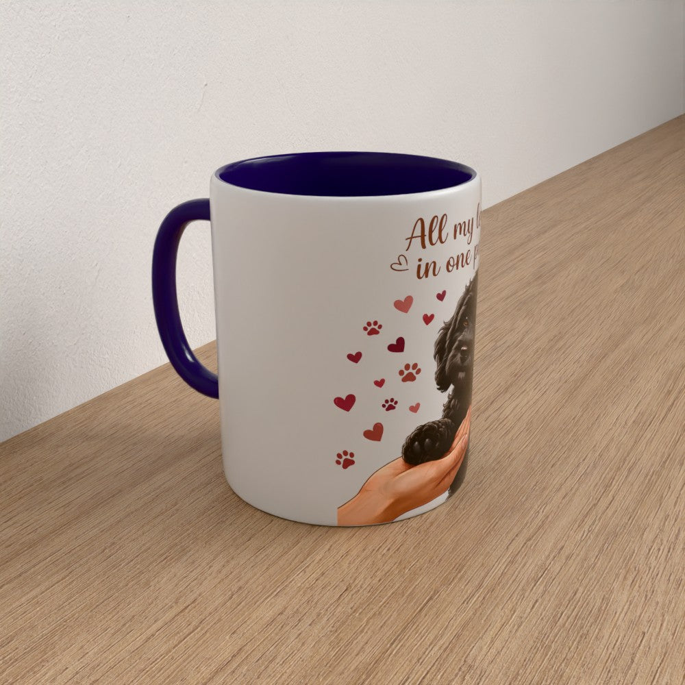 Personalised cockapoo mug |choose coat & handle/interiour colour