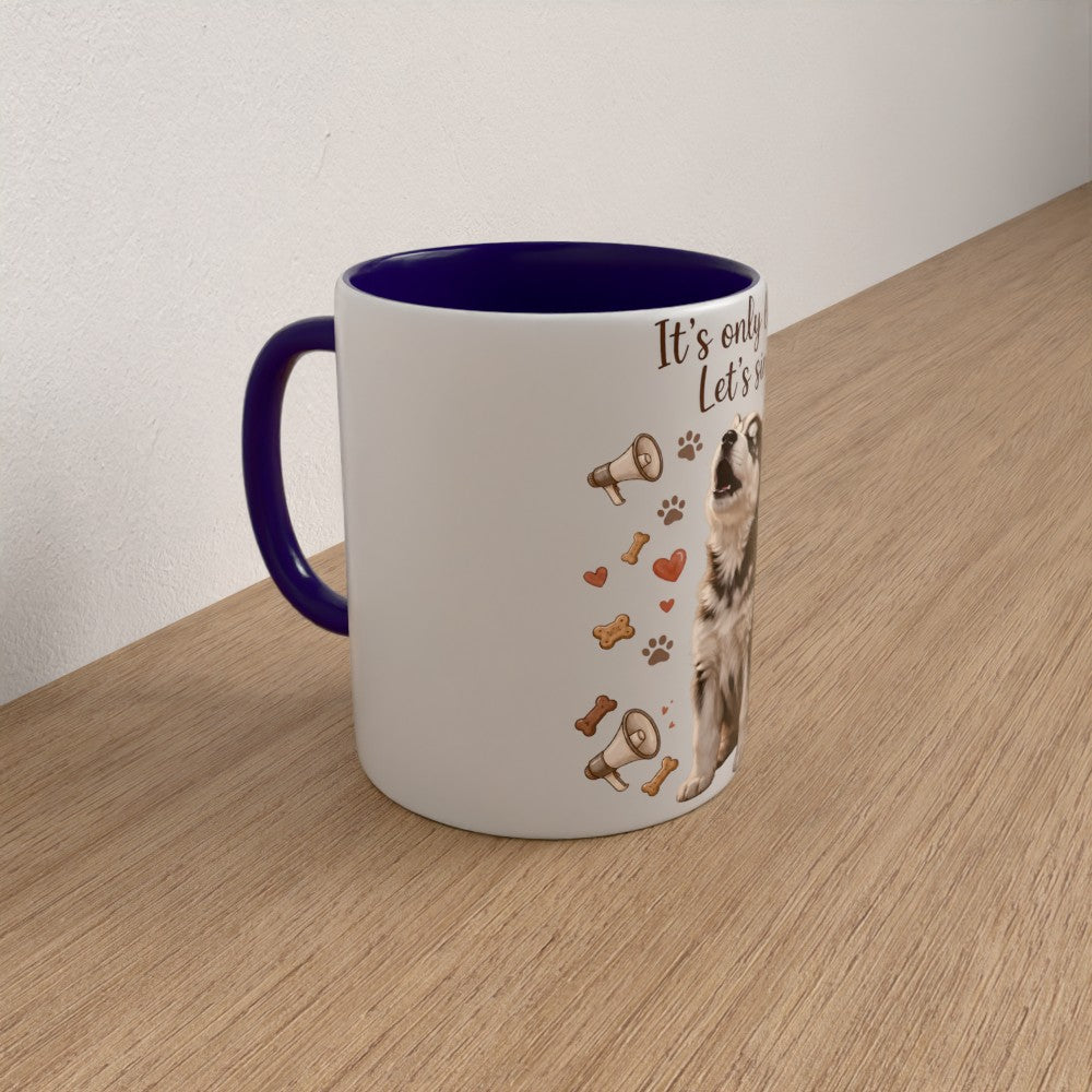 Personalised Siberian husky coffee mug | choose handle/interiour colour