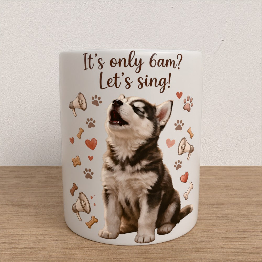 Personalised Siberian husky coffee mug | choose handle/interiour colour