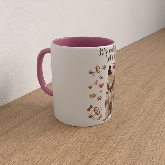 Personalised Siberian husky coffee mug | choose handle/interiour colour