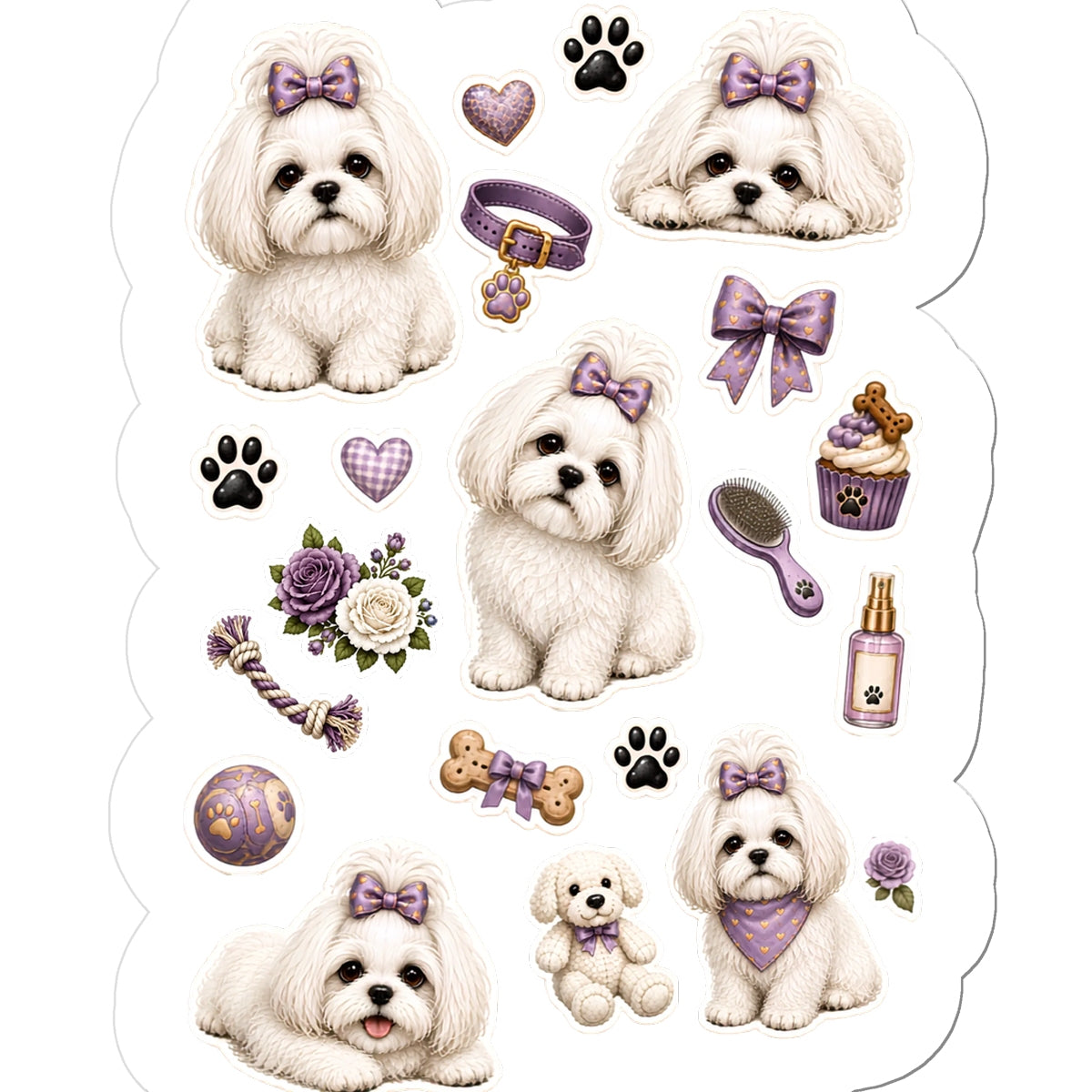 Shih Tzu vinyl kiss-cut sticker sheet