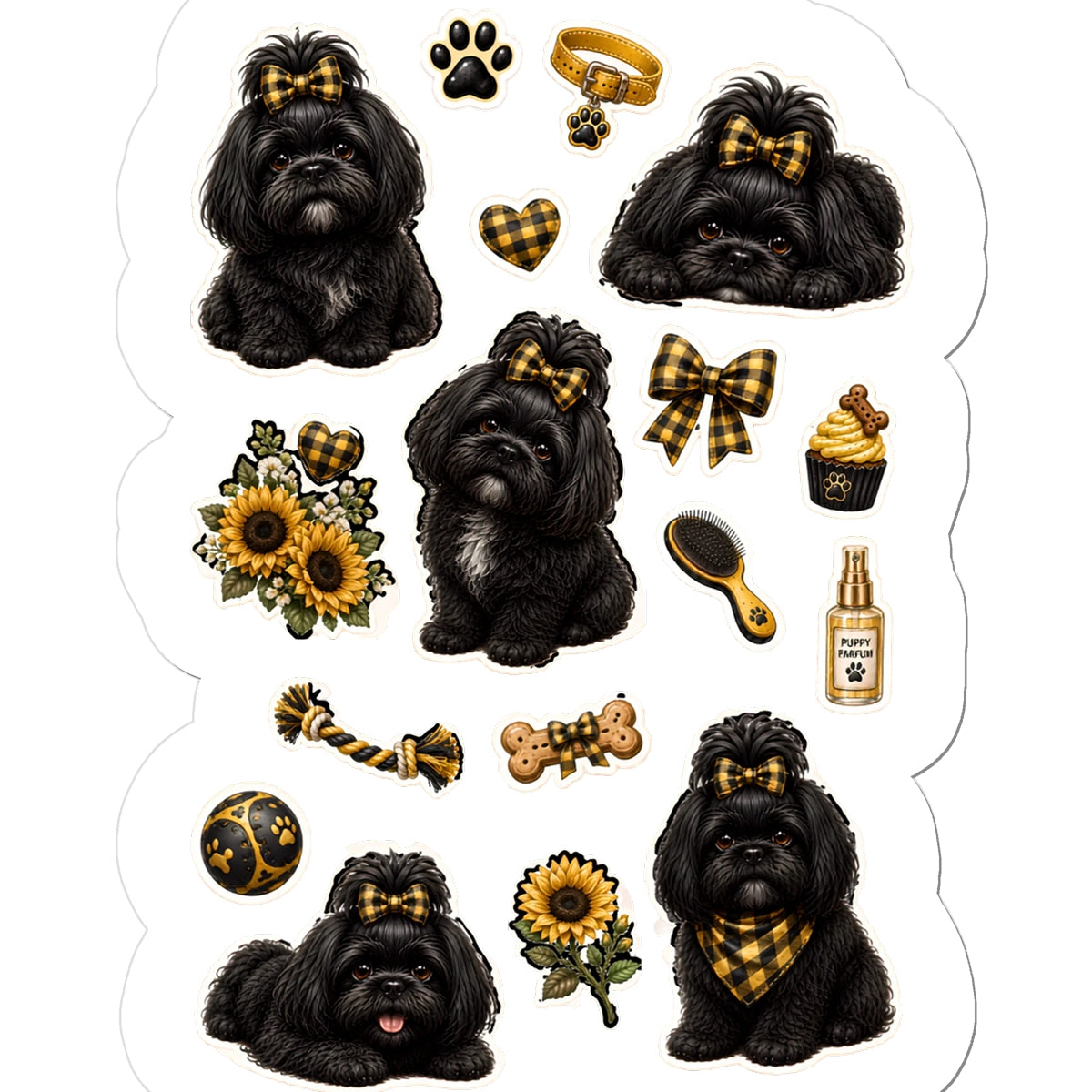 Shih Tzu vinyl kiss-cut sticker sheet