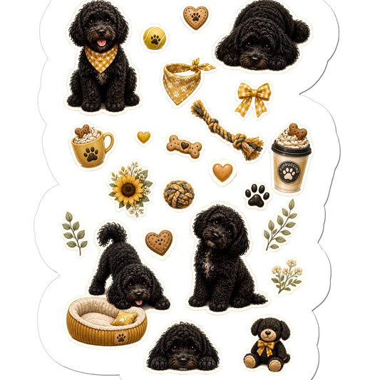 Cockapoo vinyl kiss-cut stickes