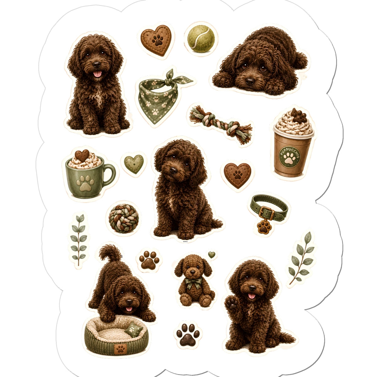 Cockapoo vinyl kiss-cut stickes
