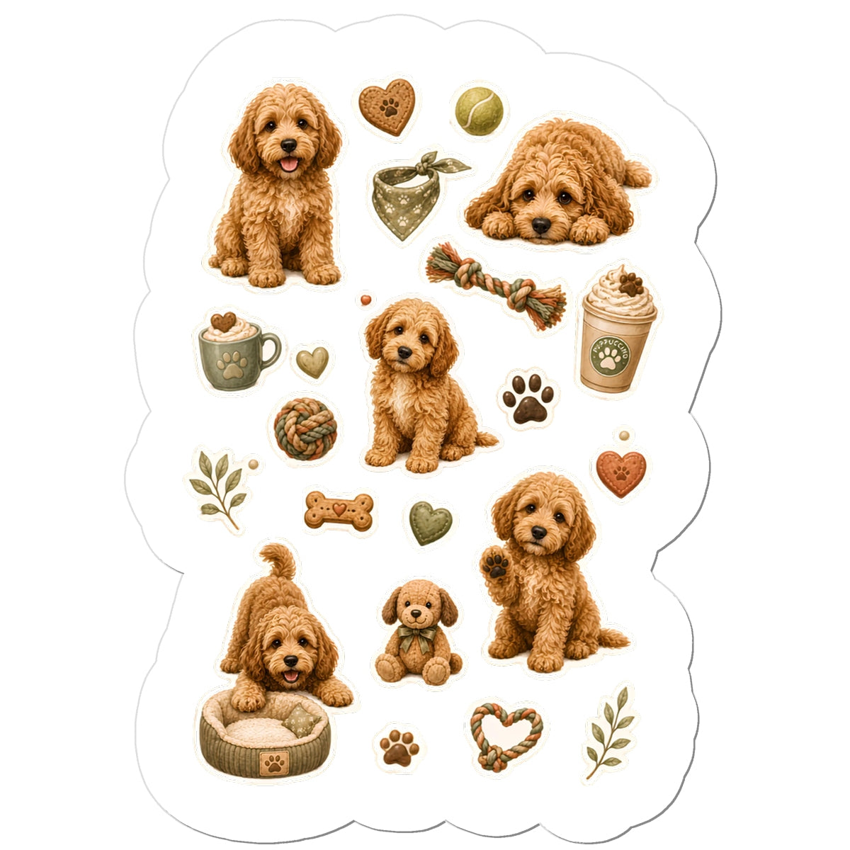 Cockapoo vinyl kiss-cut stickes