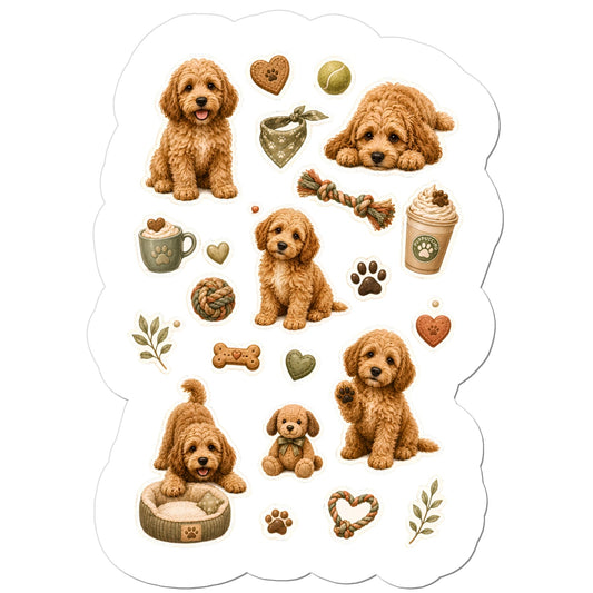 Cockapoo vinyl kiss-cut stickes