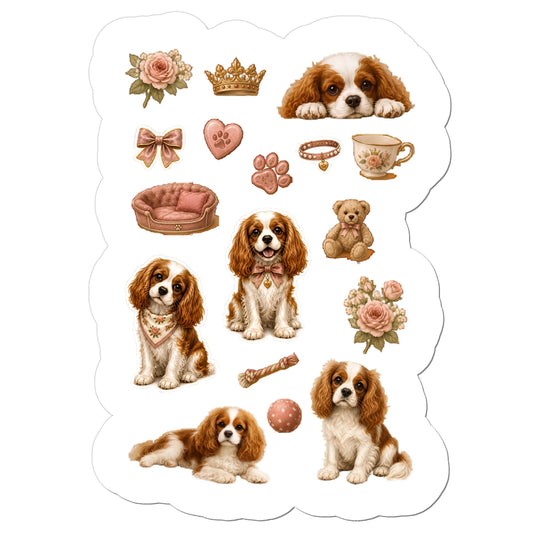 Cavalier King Charles spaniel vinyl kiss-cut stickers