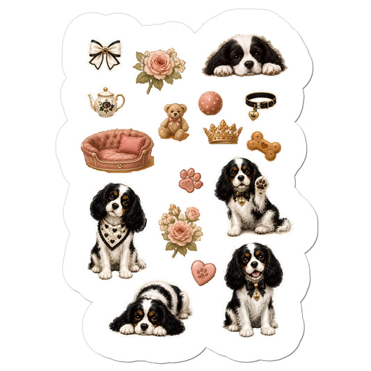 Cavalier King Charles spaniel vinyl kiss-cut stickers