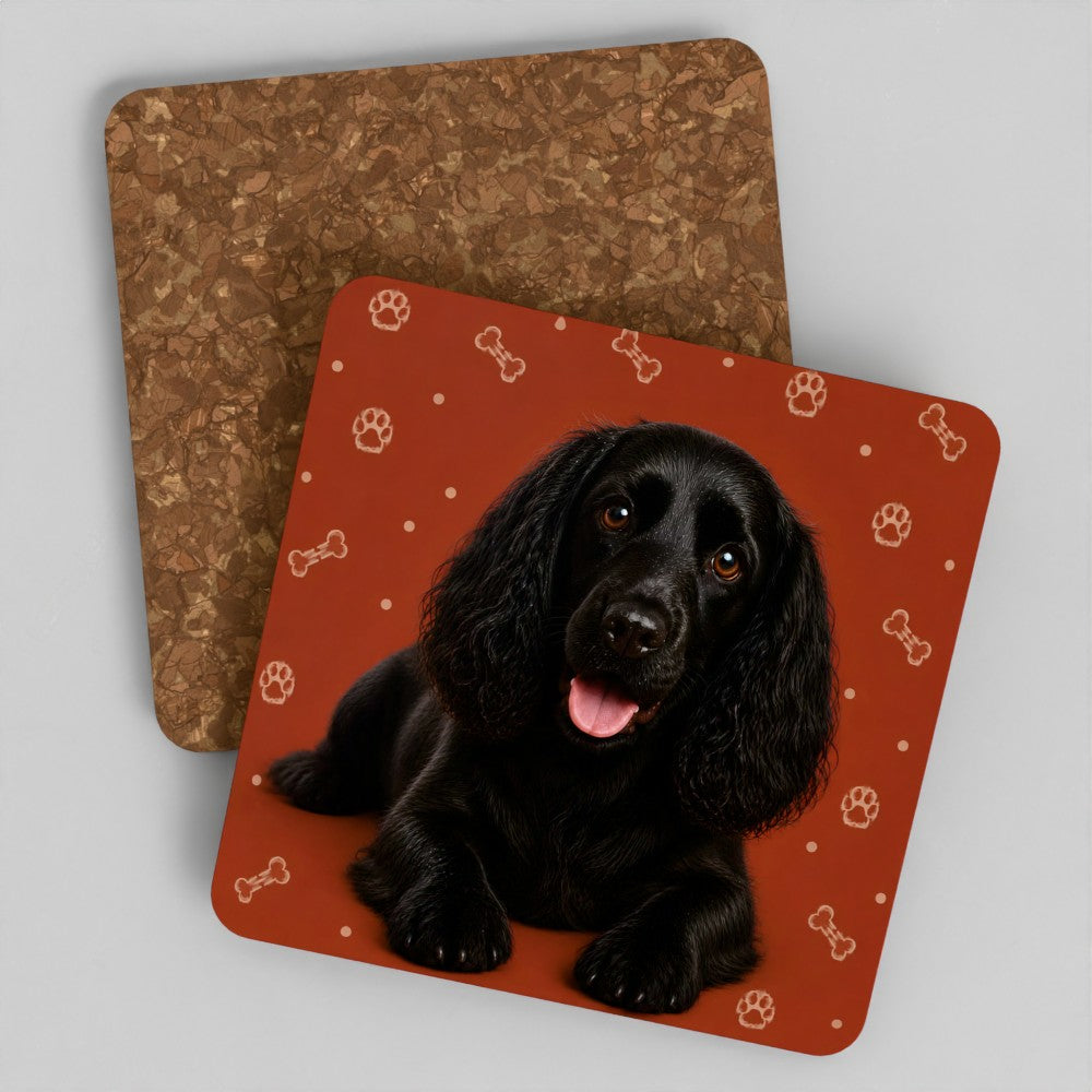 Spaniel cork coasters