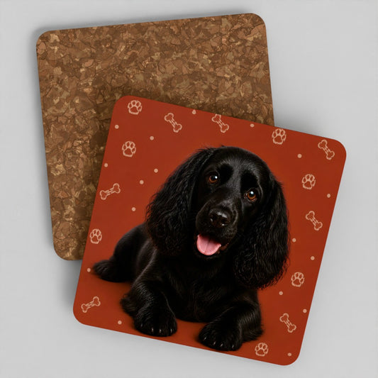Spaniel cork coasters
