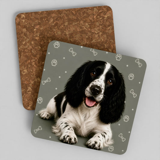 Spaniel cork coasters