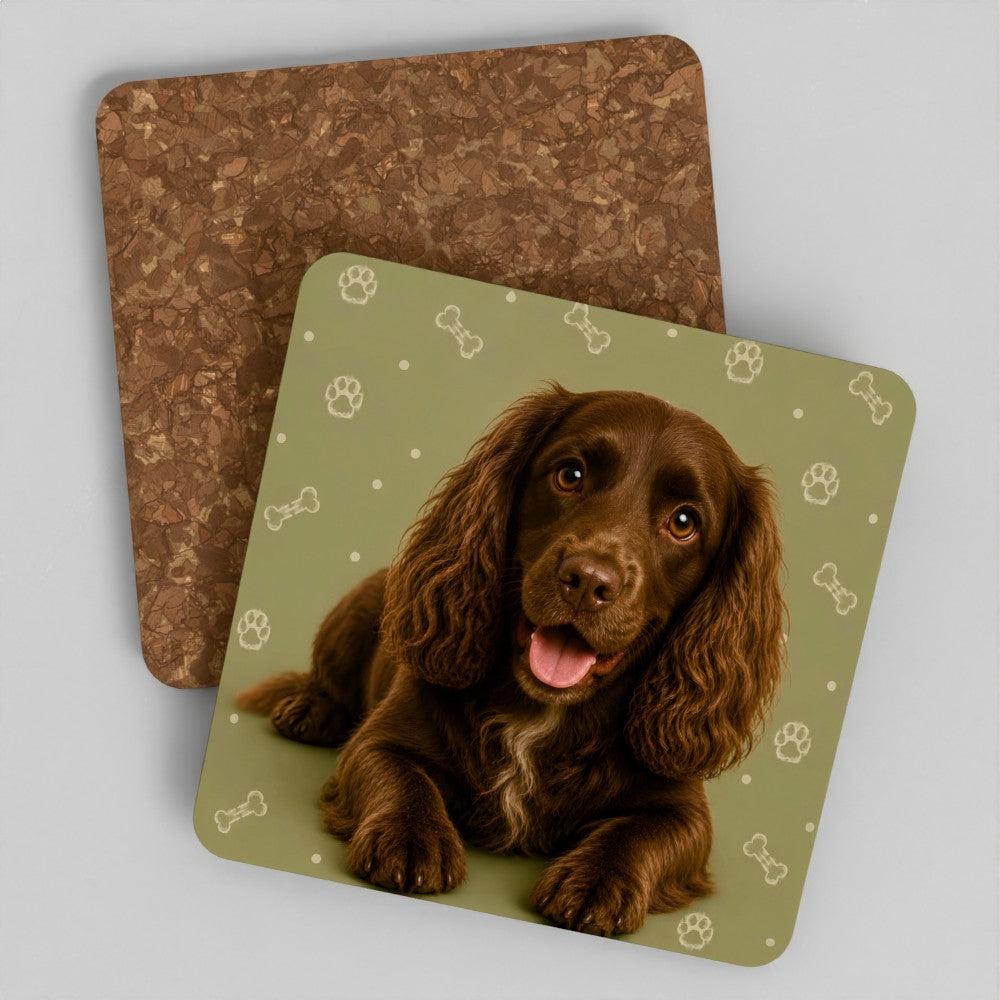 Spaniel cork coasters