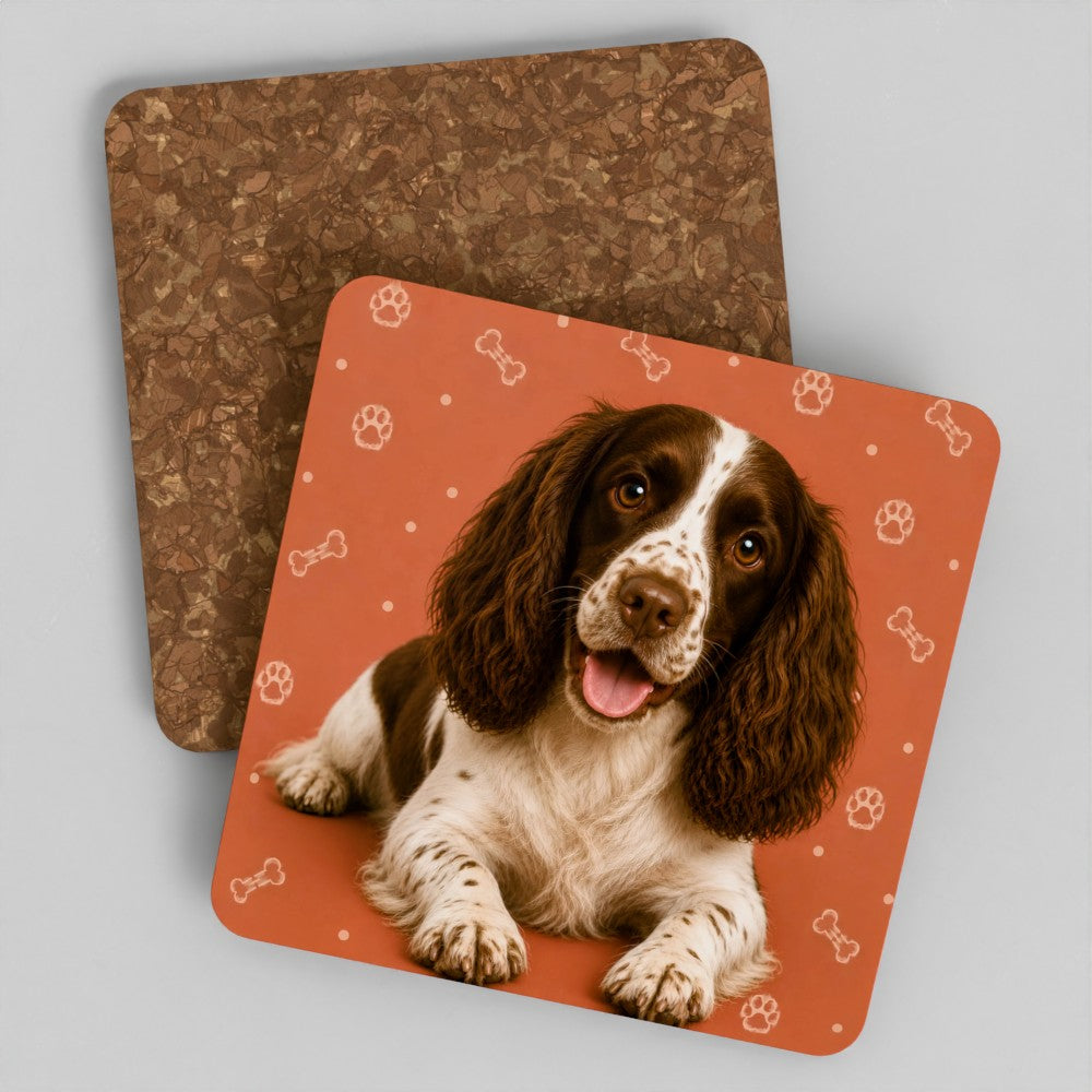 Spaniel cork coasters
