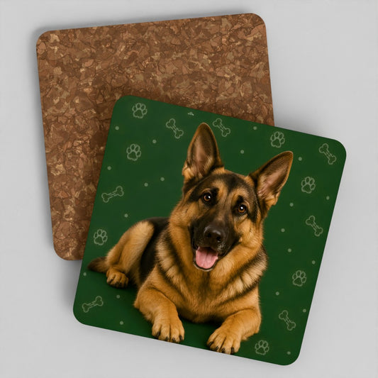 German Shepard cork coaster