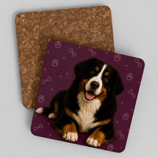 Mountain Bernese cork coaster